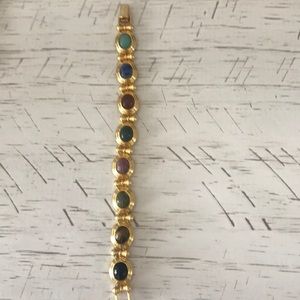 Luxe Multistone clasp gold bracelet